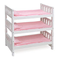 1-2-3 Convertible Doll Bunk Bed with Bedding and Free Personalization Kit - Pink/Stripe