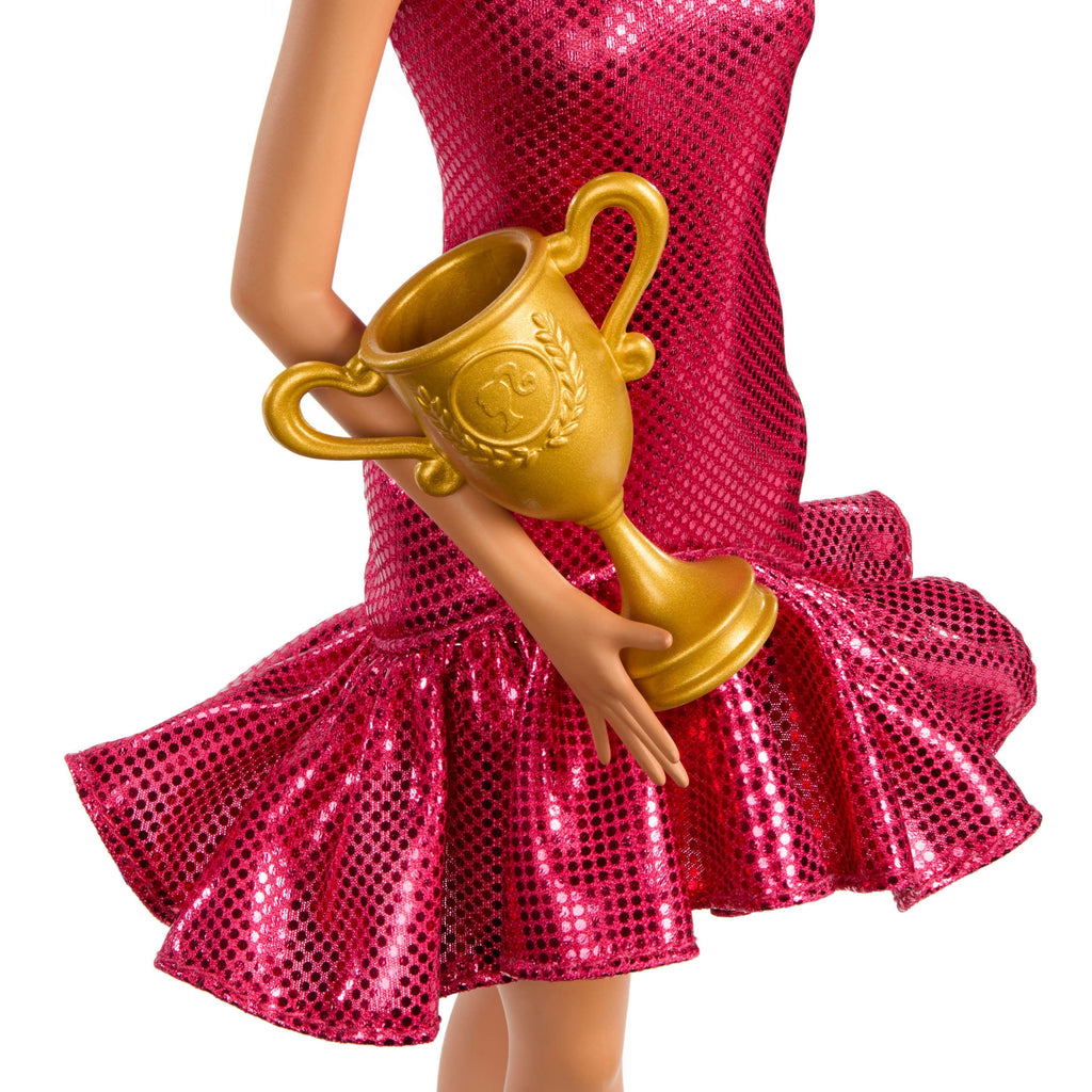 Barbie Ballroom Dancer Fashion Doll with Brown Styled Hair, Dancing Trophy Accessory